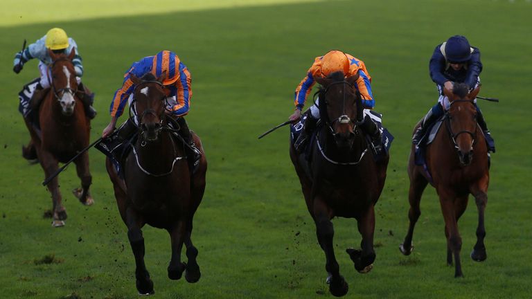 Order of St George and Ryan Moore (left) win the QIPCO British Champions Long Distance Cup