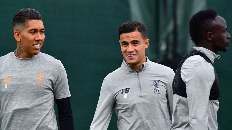 Philippe Coutinho and Roberto Firmino return to training