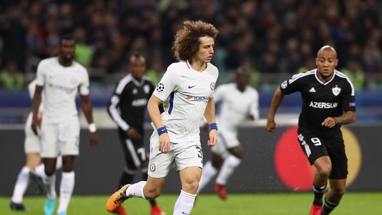 David Luiz started the game for Chelsea in Azerbaijan
