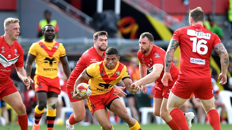David Mead scored Papua New Guinea's first Rugby League World Cup hat-trick in Saturday's 50-6 victory over Wales
