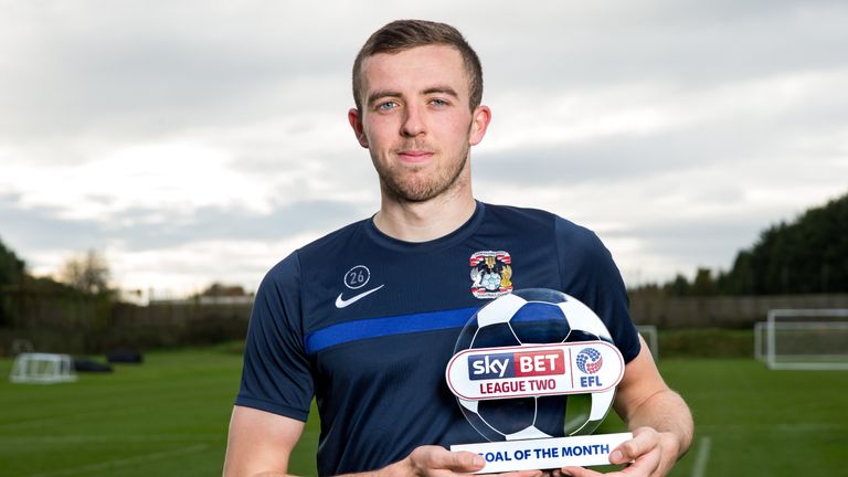 Jordan Shipley won the League Two goal of the month award for October