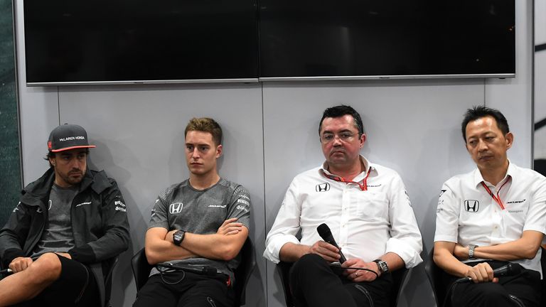 The end of the F1 road for Yusuke Hasegawa (far right) following Honda's split from McLaren