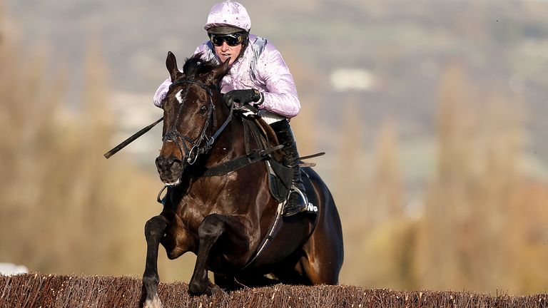 Harry Skelton riding North Hill Harvey clear the last to win The Racing Post Arkle Trophy Trial Novices' Chase