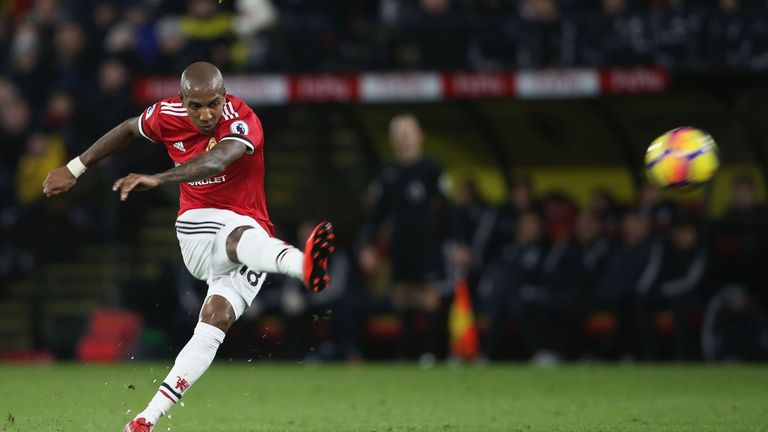 Young scores his second goal from a free-kick