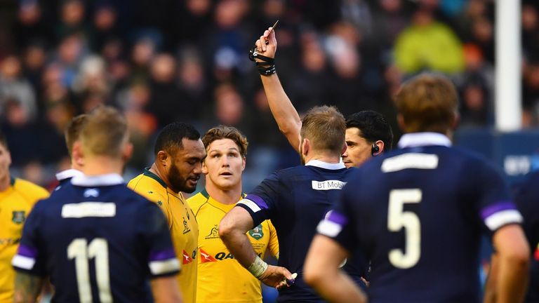 Sekope Kepu was sent off as Australia were thrashed 53-24 by Scotland last autumn