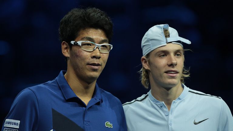 Hyeon Chung (L) and Denis Shapovalov are two youngsters to watch