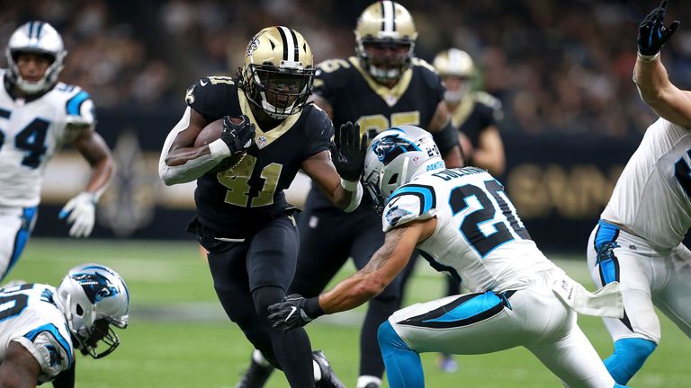 Will Alvin Kamara score a touchdown for the seventh game running