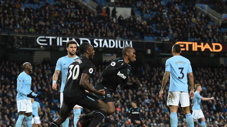 Angelo Ogbonna gave West Ham a shock lead at the Etihad