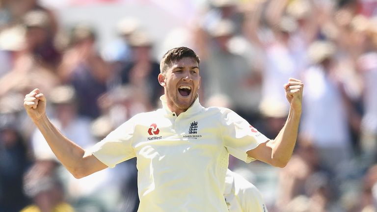 Craig Overton's first wicket in Test cricket was that of Steve Smith