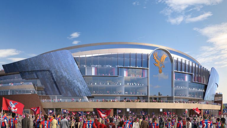 The centrepiece of the redevelopment is a new five-storey stand featuring an all-glass front (credit: Crystal Palace)
