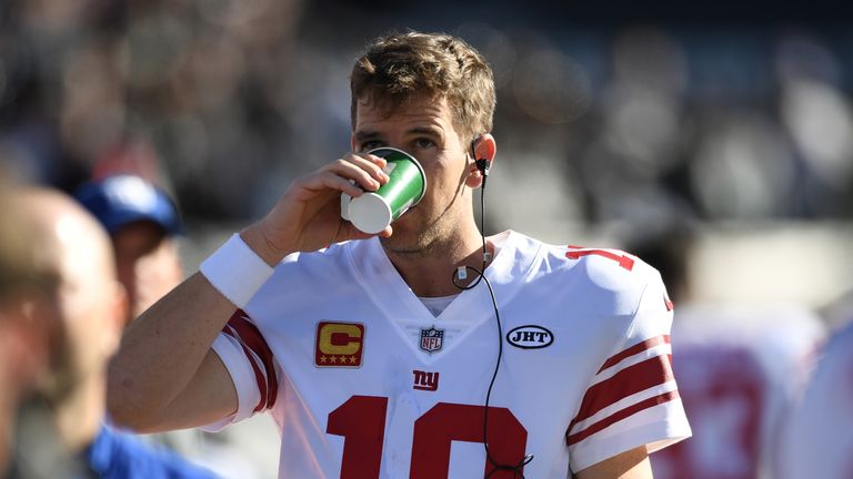 Eli Manning will not have to stand on the sidelines on Sunday when the Cowboys visit MetLife Stadium