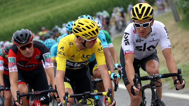 Geraint Thomas (R) says Chris Froome has been affected by the furore about his adverse analytical finding
