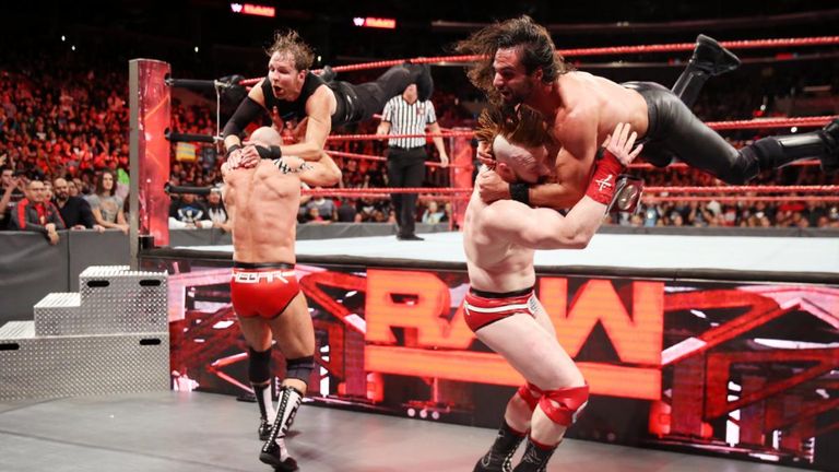 Seth Ambrose and Dean Ambrose had their moments against The Bar but were beaten - thanks to an assist from Samoa Joe