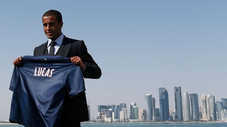 Moura was unveiled as a PSG player in Doha in January 2013