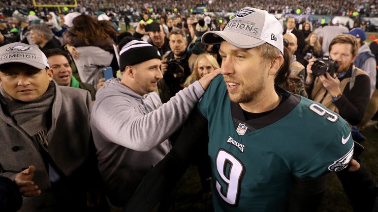 Philadelphia Eagles Quarterback Nick Foles Salutes Team-mates After NFC ...