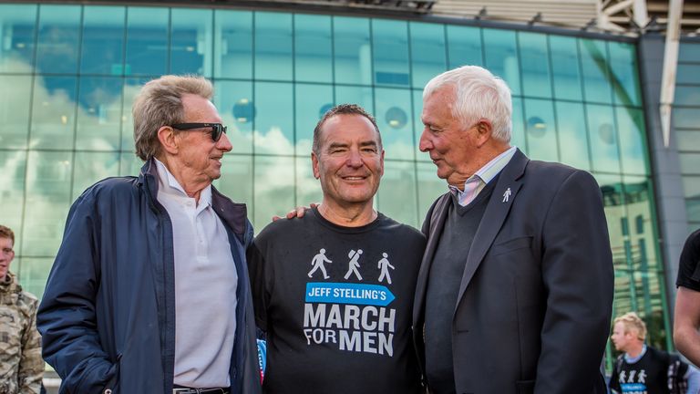 Denis Law, Jeff Stelling and Mike Summerbee on the March for Men