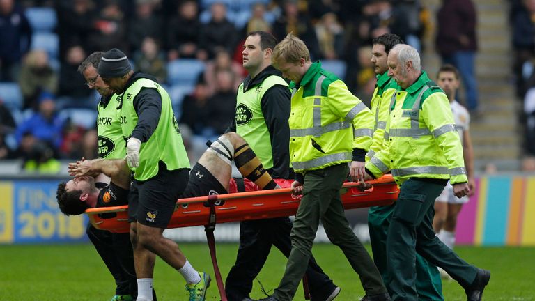 Alex Rieder was the fourth Wasps player to leave injured after Danny Cipriani (ankle), Watson (leg) and flanker Jack Willis (shoulder)