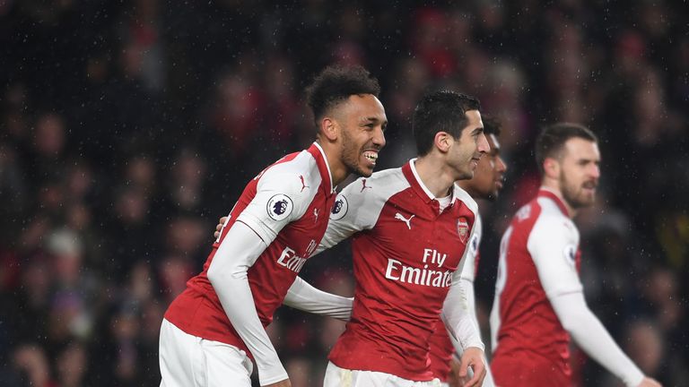 Pierre-Emerick Aubameyang and Henrikh Mkhitaryan both  enjoyed fine games in the 5-1 win over Everton