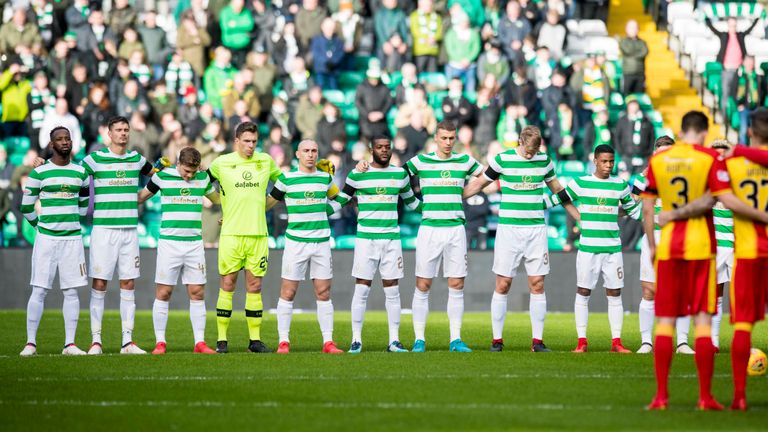 Celtic pay their respects to former midfielder Liam Miller