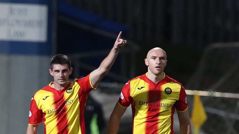 Partick Thistle striker Kris Doolan (left) needs one more goal to reach double figures for the season in all competitions.
