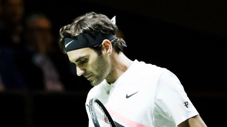 Roger Federer was playing a first competitive match since his Australian Open victory