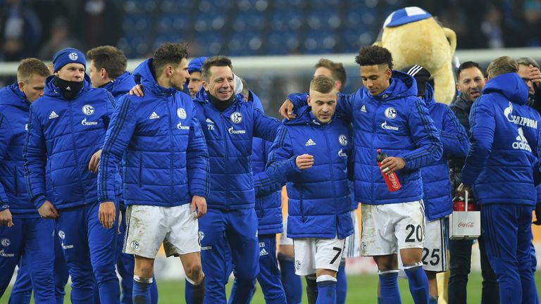 Schalke celebrate reacheing the DFB Pokal final