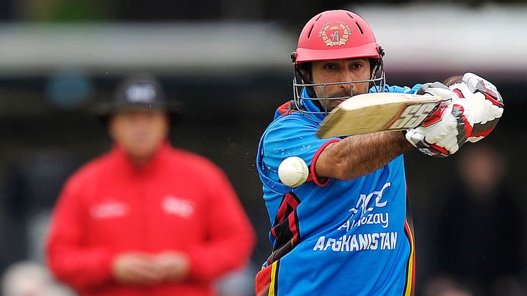 Asghar Stanikzai in action during the ICC World Cup Qualifer