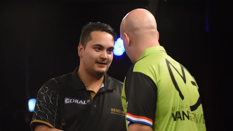 Michael van Gerwen came unstuck against Dutch rival Jeffrey de Zwaan on the opening day of the UK Open