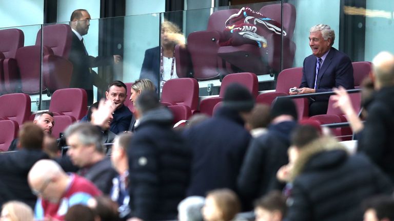 West Ham director of football development Trevor Brooking remained in the box