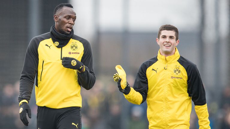 Usain Bolt and Pulisic trained together last month