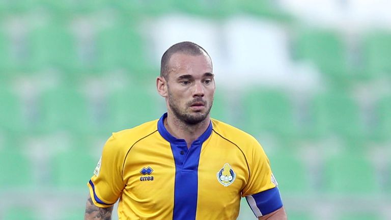 Sneijder moved from Nice to Al Gharafa, in Qatar, in January