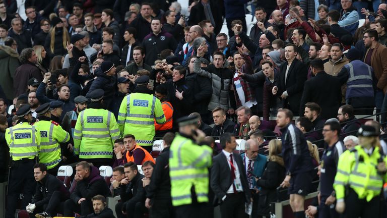 Hundreds of supporters congregated below the directors' box in protest at the club's board