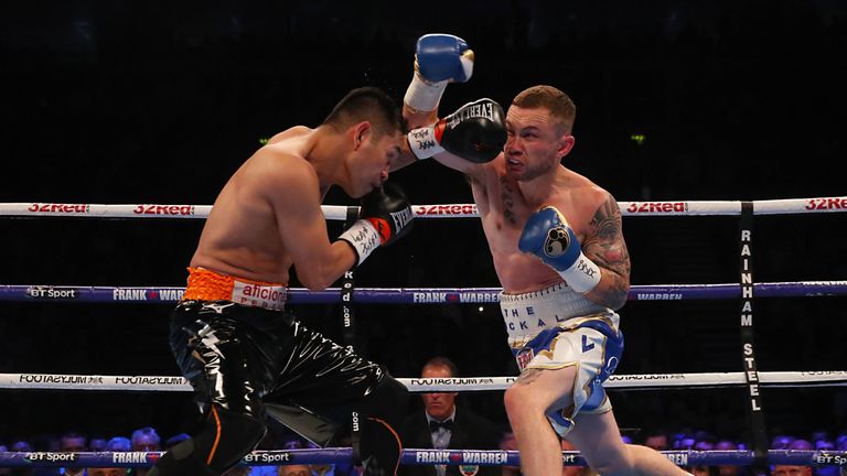 Frampton was caught by a heavy left in the closing stages