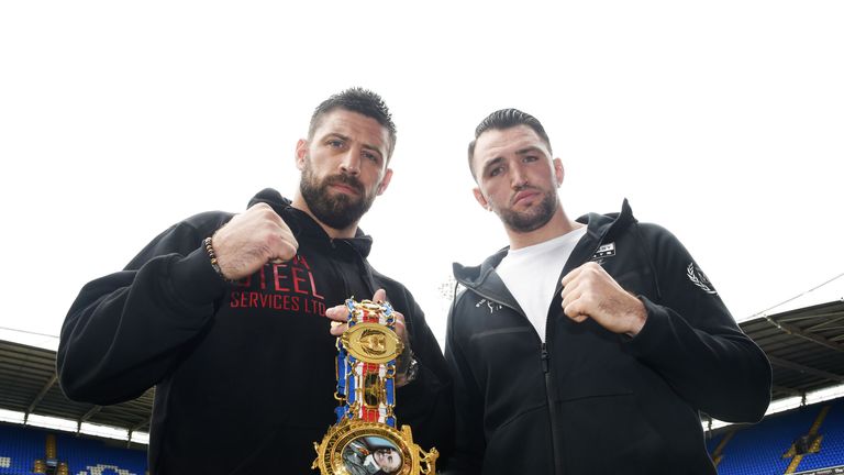 Hughie Fury (right) challenges British champion Sam Sexton on Saturday