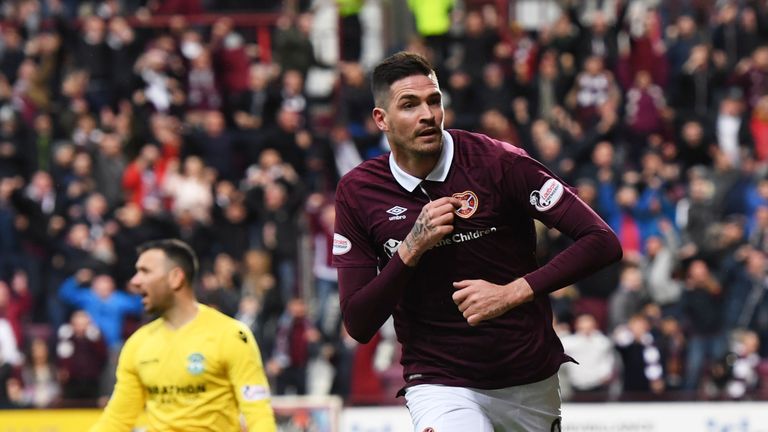 Kyle Lafferty opened the scoring for Hearts