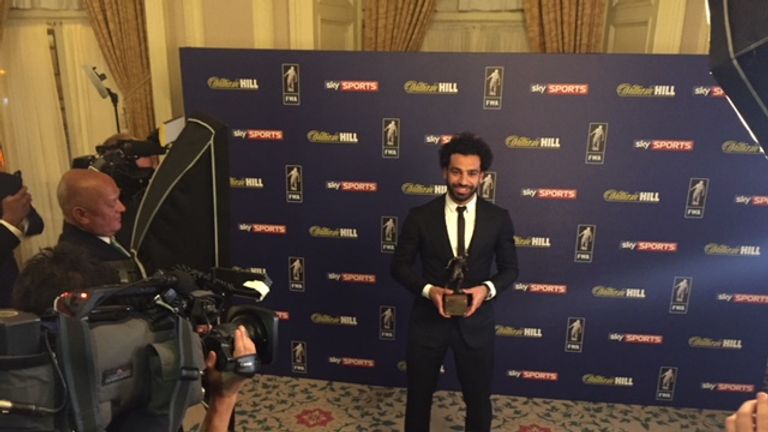 Mo Salah posed for pictures as the FWA awards to in London.