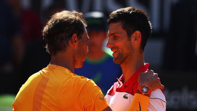Rafael Nadal overcame Novak Djokovic in their semi-final meeting at the Italian Open