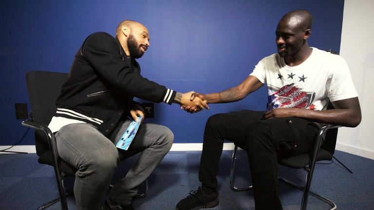 Yaya Toure (right) spoke exclusively to Thierry Henry about his Man City career