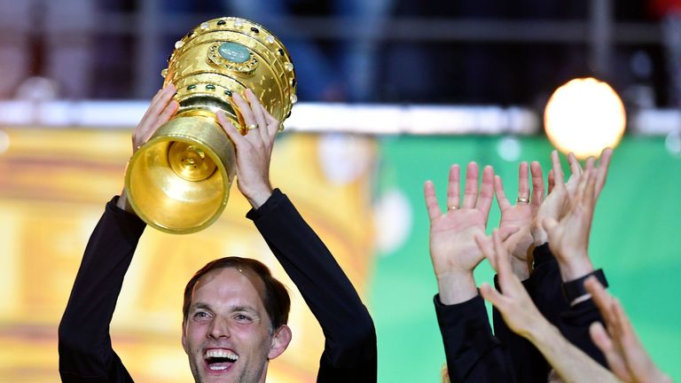 Tuchel celebrates after winning the DFB-Pokal Cup