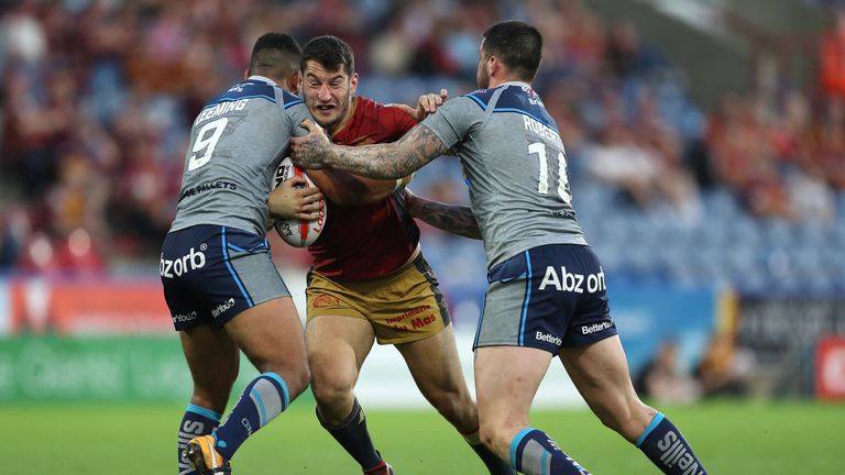 Catalans Dragons' Ben Garcia escaped with just a sin-binning for a dangerous-looking tackle on Huddersfield rival Aaron Murphy