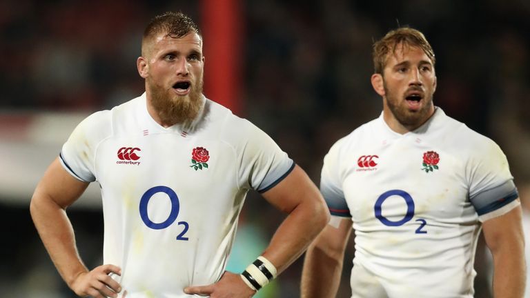 Brad Shields (left), who came on at lock last week, starts in place of Robshaw at blindside flanker this week