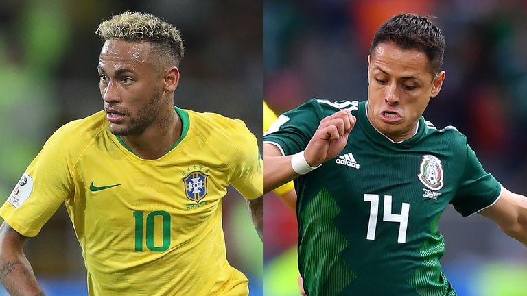   Brazilian striker Neymar (left) and Mexican striker Javier Hernandez go return Monday to Samara 