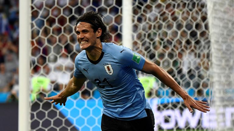 Edinson Cavani gave Uruguay a seventh-minute lead