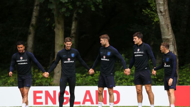 (L-R) John Stones, Gary Cahill and Harry Maguire will compete for positions in central defence