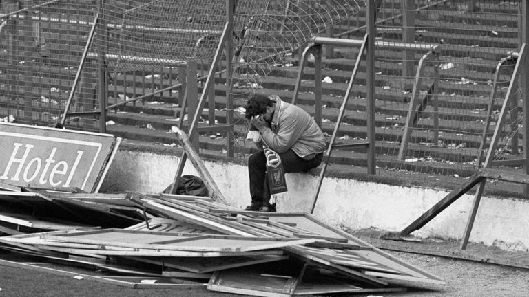 The horror of the Hillsborough disaster is too much for a young Liverpool fan.
