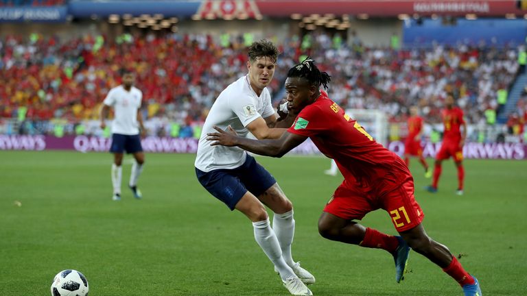 John Stones tangles with Michy Batshuayi