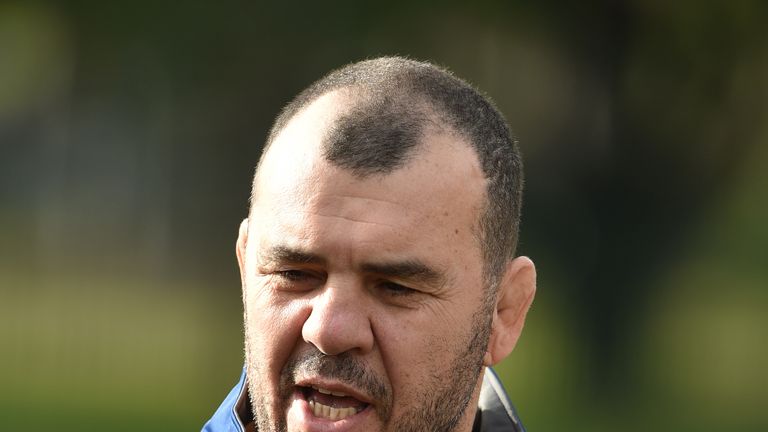 Michael Cheika leads Australia in the Bledisloe Cup against the All Blacks