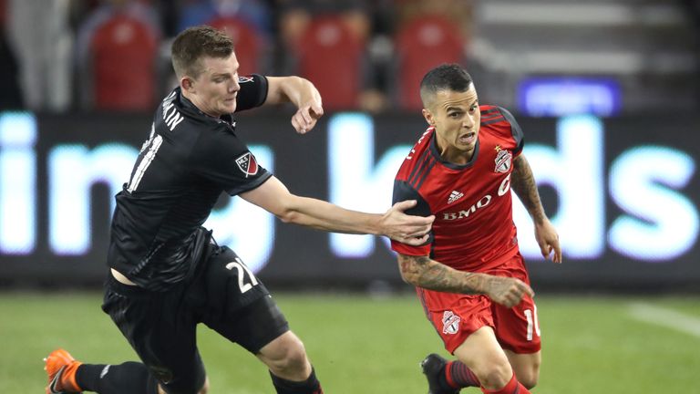 Toronto's Sebastian Giovinco (R) escapes a challenge against DC United (Pic: Tom Szczerbowski-USA TODAY Sports) Toronto's Sebastian Giovinco (R) escapes a challenge against DC United (Pic: Tom Szczerbowski-USA TODAY Sports)