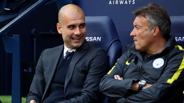 Domenec Torrent (R) has been a close confidante of Pep Guardiola since 2007