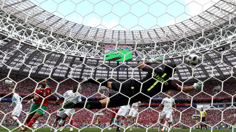 Rui Patricio makes an important save during the second-half